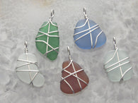 Sea Glass & Sterling Silver Small/Medium Size Pendant